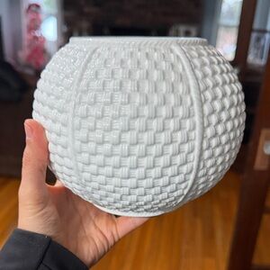 Tiffany and Co White Textured Ceramic Vase